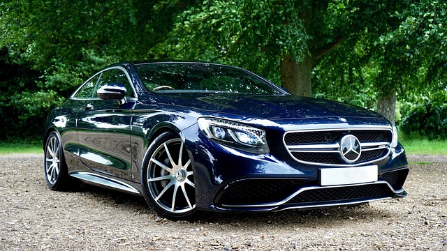 luxury premium car parked elegant hotel